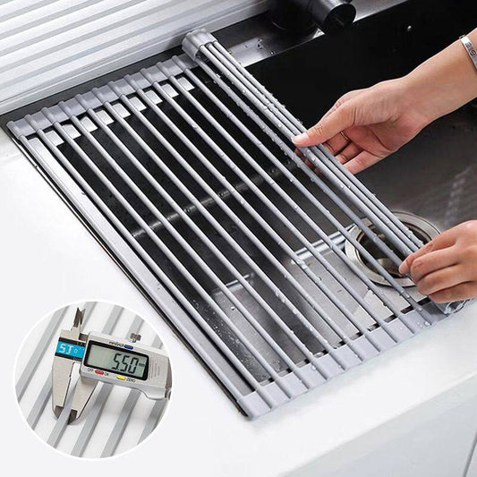 Multipurpose Roll-Up Dish Drying Rack