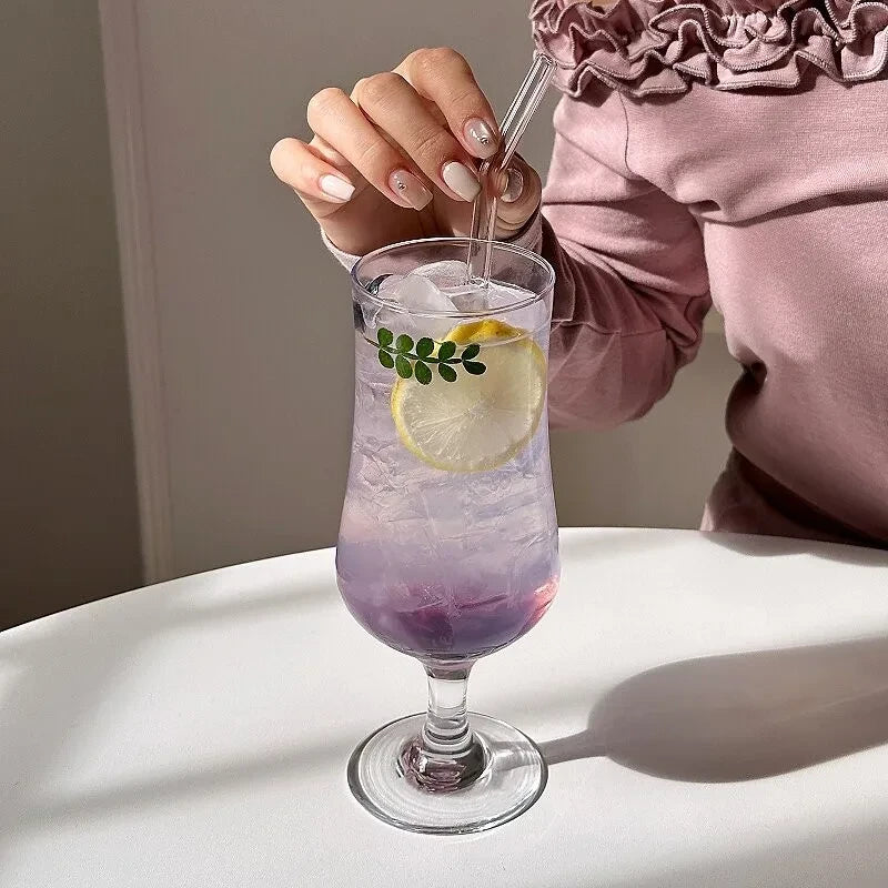 Instagram-famous Glass Cup, Transparent Glass Water Tumbler, Juice Glass, Aesthetically Pleasing, Cocktail Glass, Gift