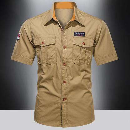 👔 LIMITED-TIME 50% OFF! 💥 Men's Classic Fit Short Sleeve Casual Shirt – Durable Fabric, Cargo Pockets, Timeless ✨